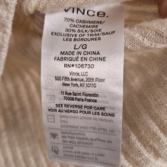 Vince Ribbed Button Front Cashmere & Silk Blend Polo Shirt NWT - Picture 7 of 9